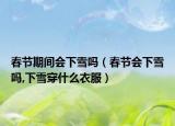 春节期间会下雪吗（春节会下雪吗,下雪穿什么衣服）