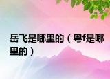 岳飞是哪里的（粤f是哪里的）