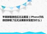 苹果卸载微信后无法重装（iPhone手机微信卸载了后无法重新安装是为什么）