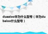 duaaloo华为什么型号（华为dubaloo什么型号）