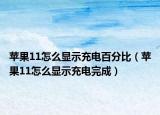 苹果11怎么显示充电百分比（苹果11怎么显示充电完成）