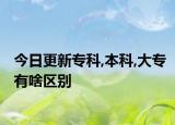 今日更新专科,本科,大专有啥区别