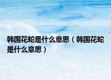 韩国花蛇是什么意思（韩国花蛇是什么意思）