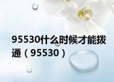 95530什么时候才能拨通（95530）