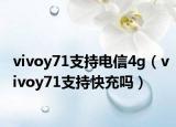 vivoy71支持电信4g（vivoy71支持快充吗）