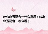 switch五码合一什么意思（switch五码合一怎么看）