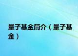 量子基金简介（量子基金）