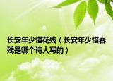 长安年少惜花残（长安年少惜春残是哪个诗人写的）