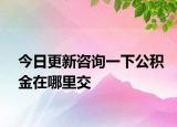 今日更新咨询一下公积金在哪里交