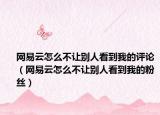 网易云怎么不让别人看到我的评论（网易云怎么不让别人看到我的粉丝）