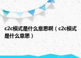 c2c模式是什么意思啊（c2c模式是什么意思）