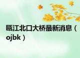 瓯江北口大桥最新消息（ojbk）