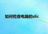 如何检查电脑的slic
