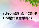 cd-rom是什么（CD--ROM是什么意思啊?）
