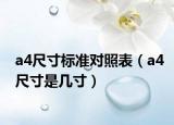 a4尺寸标准对照表（a4尺寸是几寸）