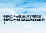 电脑可以ping通但是上不了网的原因（电脑可以ping通,但无法上网是怎么回事?）