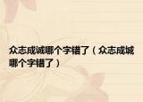 众志成诚哪个字错了（众志成城哪个字错了）