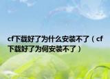 cf下载好了为什么安装不了（cf下载好了为何安装不了）