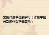 常用计量单位表字母（计量单位分别用什么字母表示）
