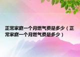 正常家庭一个月燃气费是多少（正常家庭一个月燃气费是多少）