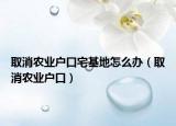 取消农业户口宅基地怎么办（取消农业户口）