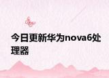 今日更新华为nova6处理器