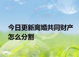 今日更新离婚共同财产怎么分割