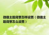 微信主题背景怎样设置（微信主题背景怎么设置）