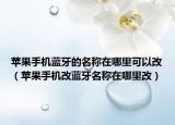 苹果手机蓝牙的名称在哪里可以改（苹果手机改蓝牙名称在哪里改）