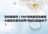 龙鸣套属性（DNF龙鸣套装效果增大固定伤害攻击吗?测试过的告诉下）