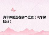 汽车保险丝在哪个位置（汽车保险丝）