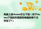 电脑上面itunes怎么下载（问下itunes下载的东西都到电脑的哪个文件里了?）