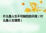什么是人生不可触犯的天规（什么是人生理想）