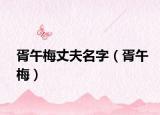 胥午梅丈夫名字（胥午梅）