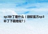 sp3补丁是什么（微软官方sp3补丁下载地址?）