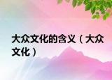 大众文化的含义（大众文化）