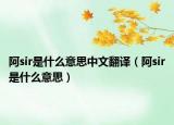 阿sir是什么意思中文翻译（阿sir是什么意思）