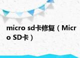 micro sd卡修复（Micro SD卡）