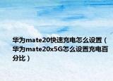 华为mate20快速充电怎么设置（华为mate20x5G怎么设置充电百分比）