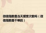 微信指数是当天搜索次数吗（微信指数是干嘛的）