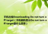 手机出现Downloading Do not turn off target（手机刷机显示Do not turn off target是什么意思）