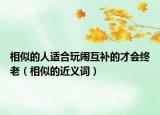 相似的人适合玩闹互补的才会终老（相似的近义词）