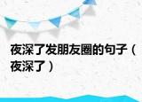 夜深了发朋友圈的句子（夜深了）