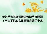 华为手机怎么设置语音助手唤醒词（华为手机怎么设置语音助手小艺）