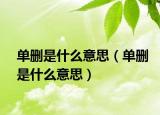 单删是什么意思（单删是什么意思）