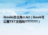 ibooks怎么导入txt（ibook可以看TXT文档吗?????????）
