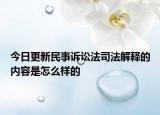今日更新民事诉讼法司法解释的内容是怎么样的