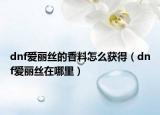 dnf爱丽丝的香料怎么获得（dnf爱丽丝在哪里）