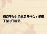 相识于微时的意思是什么（相识于微时的意思）