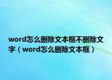 word怎么删除文本框不删除文字（word怎么删除文本框）